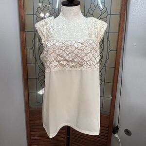 Under Cover Agent Ivory Lace Trimmed Cami Top Fairy Cottagecore Coquette Size XL